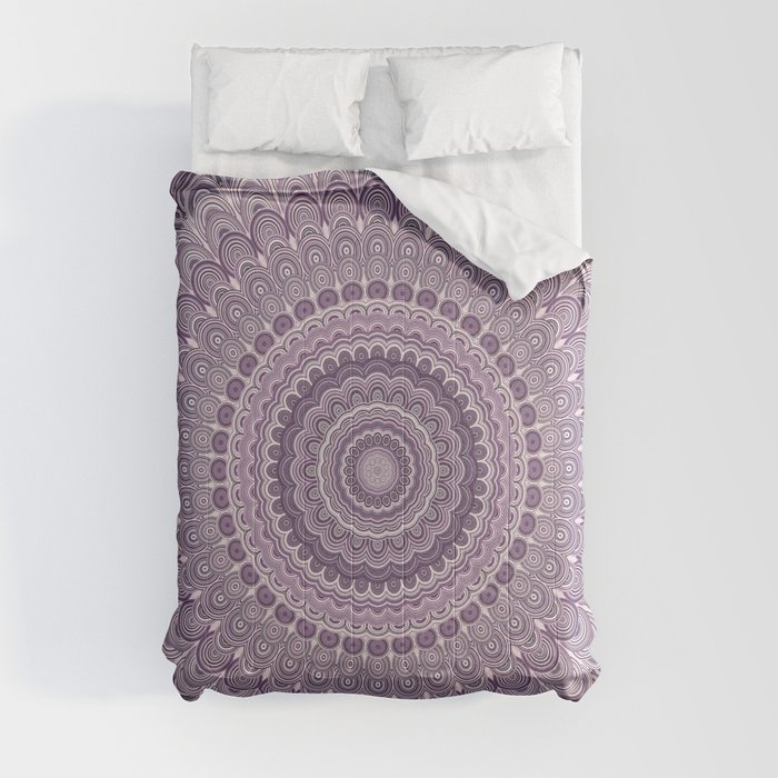 Purple feather mandala Comforter