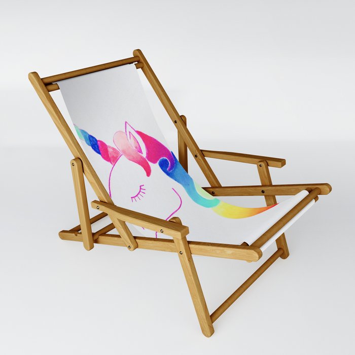 Rainbow Unicorn Sling Chair by EMC ART Society6