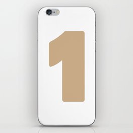 1 (Tan & White Number) iPhone Skin