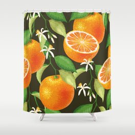 Vintage pattern with orange Shower Curtain