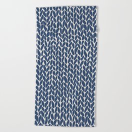 Hand Knit Navy Beach Towel