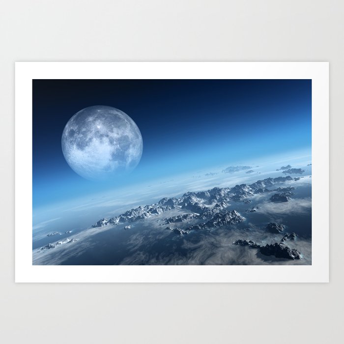 Earth icy ocean aerial view Art Print