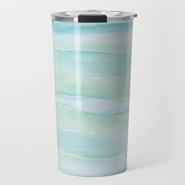 Blue Green Watercolor Layers Travel Mug
