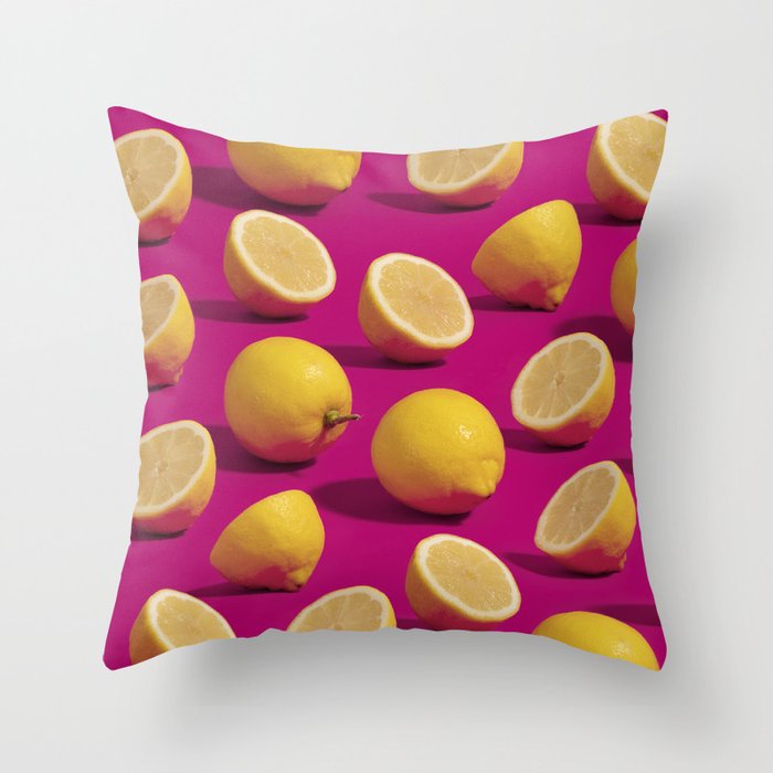 Lemon pattern Throw Pillow