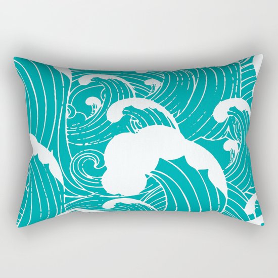 Blue waves Rectangular Pillow