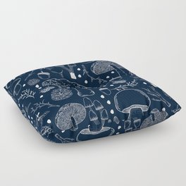 A Blue Walk in the Woods Floor Pillow