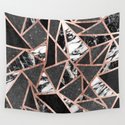 Modern Rose Gold Glitter Marble Geometric Triangle Throw