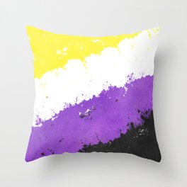 Splatter YOUR Colors - Nonbinary Pride Throw Pillow