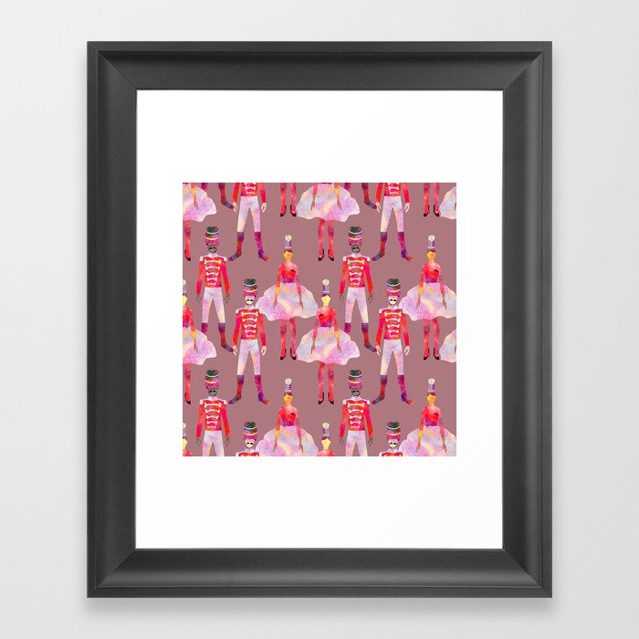 Nutcracker Ballet - Light Pink Gray Framed Art Print