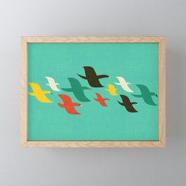 Birds are flying Framed Mini Art Print