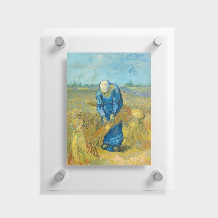 Peasant Woman Binding Sheaves by Vincent van Gogh Floating Acrylic Print
