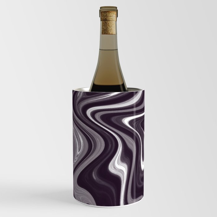Black and White Groovy Pattern Wine Chiller