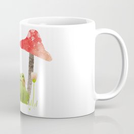 Frog Coffee Mug | Mushroom, Forest, Green, Grass, Cute, Watercolor, Red, Digital, Frog, Graphicdesign 