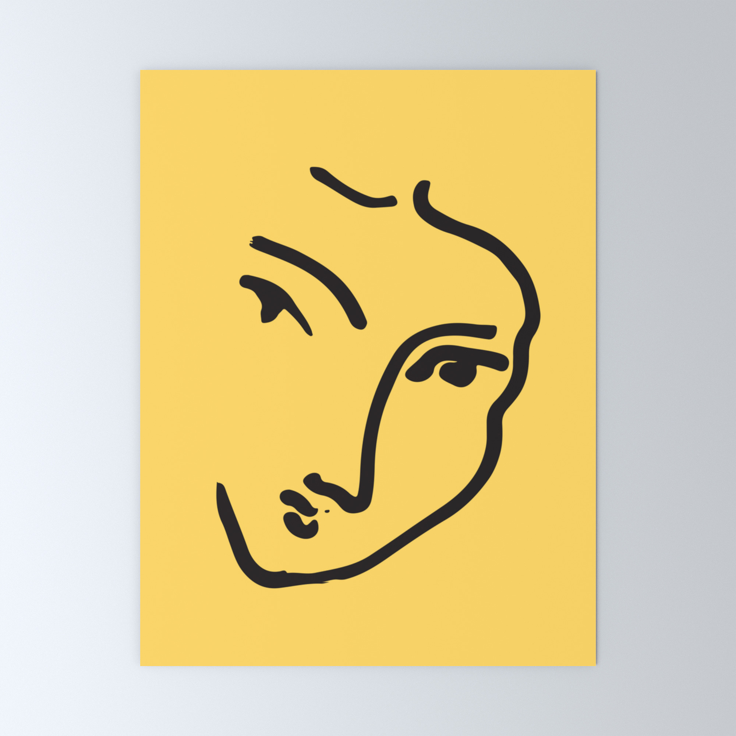 Wall Print Abstract Faces Line Art Drawing Illustration Art