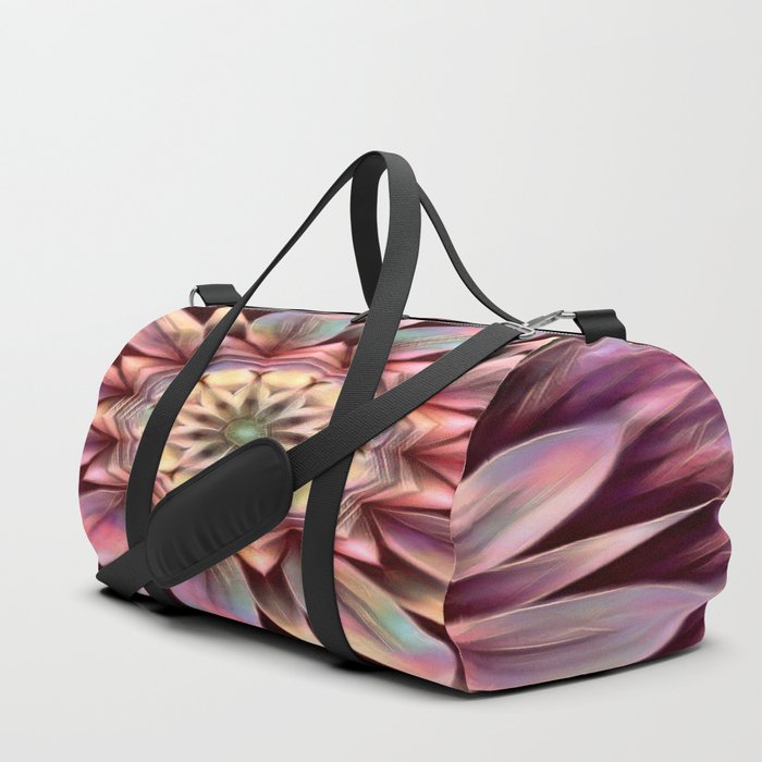 Pastel Dimensional Flower Mandala Duffle Bag