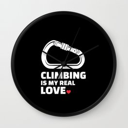 I love climbing Stylish climbing silhouette design for all mountain and climbing lovers. Wall Clock