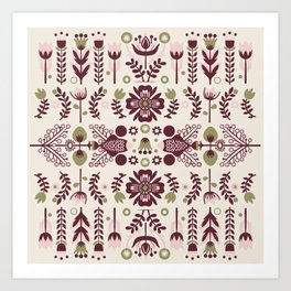 Modern folk pattern  Art Print