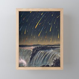The Leonid meteor showers of 1833 over Niagara Falls by Edmund Weiss Framed Mini Art Print
