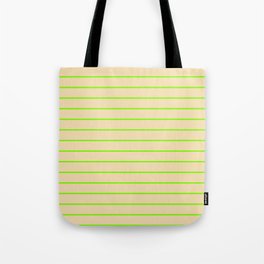 [ Thumbnail: Green & Tan Colored Striped Pattern Tote Bag ]