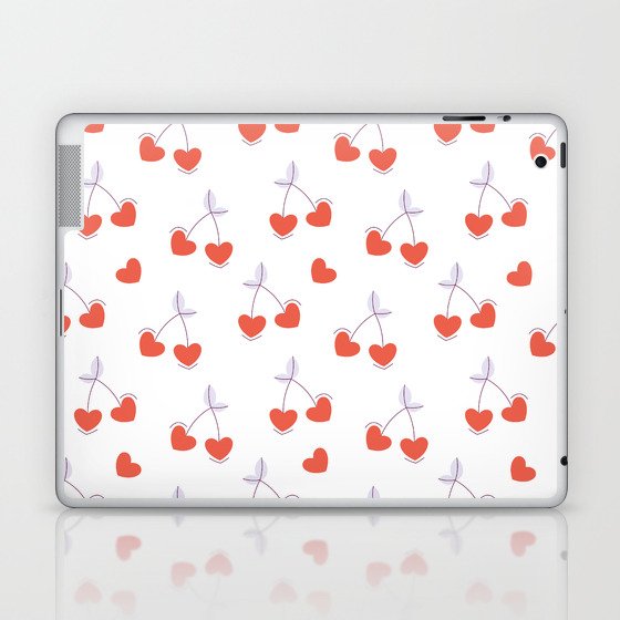 Heart cherries pattern Laptop & iPad Skin