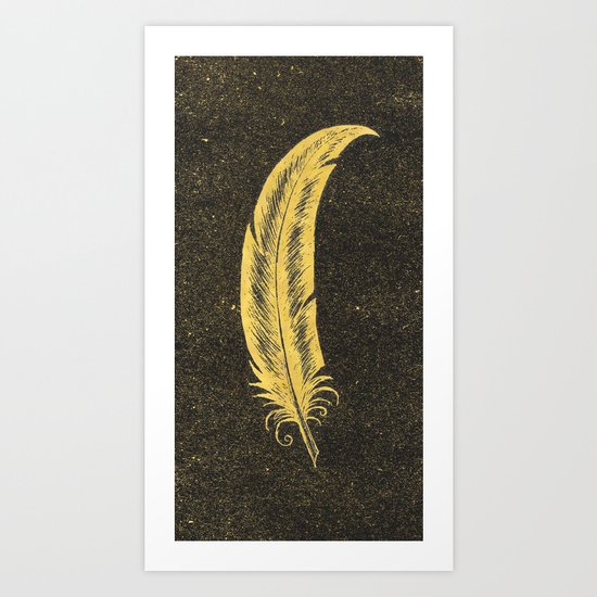 Yellow Feather Art Print