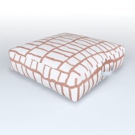 Abstract geometrical faux rose gold stripes Outdoor Floor Cushion