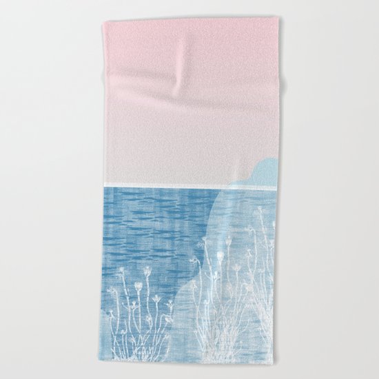 Pastel Sea Landscape Design Beach Towel