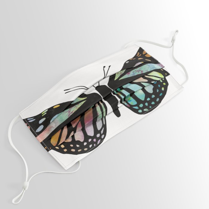 Watercolor Monarch Butterfly Colorful Art Face Mask