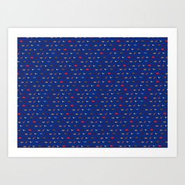 Buffalo Superfan Pattern - Dark Blue Art Print