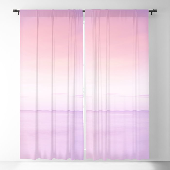 Calmness in pink and blue at ocean, horizon and smooth surface Blackout Curtain