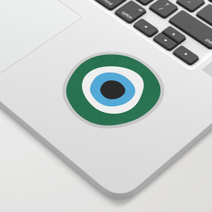 Emerald Dark Green Evil Eye Symbol Sticker