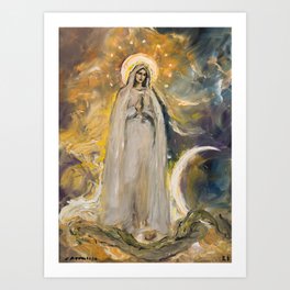 The woman clothed with the Sun Art Print | Sun, Ourlady, Blessedisshe, Spiritual, Blessedmother, Moon, Blessed, Christianart, Amen, Oil 