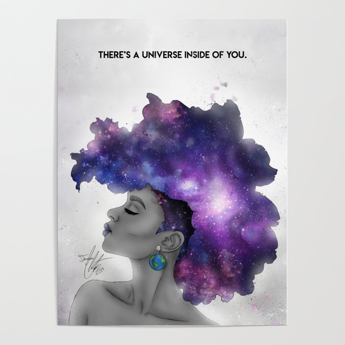 Galaxy Afro Poster