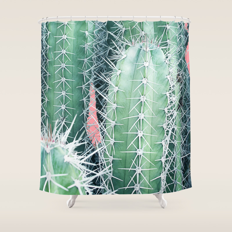 Cactus Up Close Society6 Decor Buyart Shower Curtain By 83oranges Society6