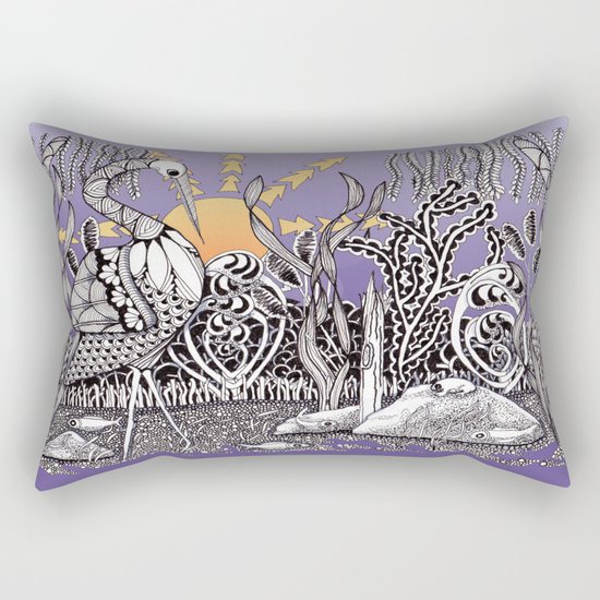 Zentangle Daylight in the Swamp Rectangular Pillow