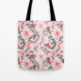 Pink Sunflower Watercolor Pattern Art Print Tote Bag