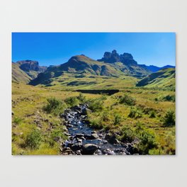 By the mountains and creek Canvas Print