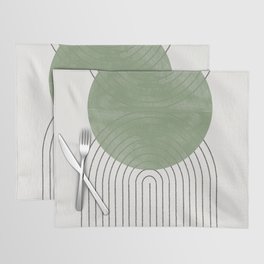 Mid century Green Moon Shape  Placemat