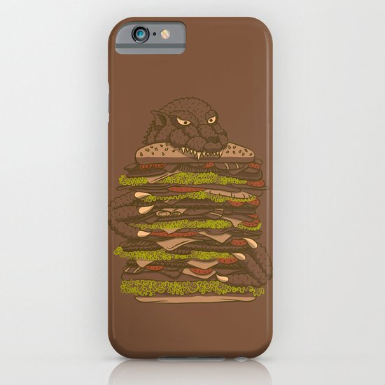 Godzilla vs Hamburger iPhone & iPod Case
