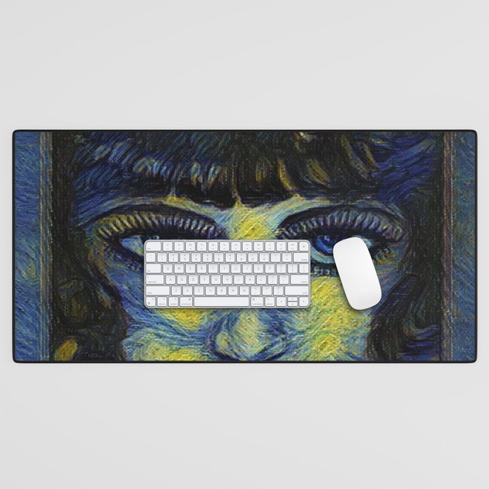 Van Gogh's Girlfriend avant-garde portrait painting for bedroom, living room, and home wall decor Desk Mat