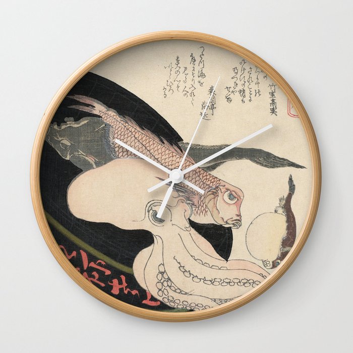 Kanagawa, Totoya Hokkei, c. 1890 Wall Clock
