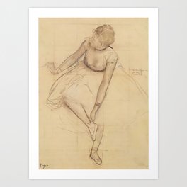 Edgar Degas' Ballet Dancer Ballerina Pencil Sketch Art Print