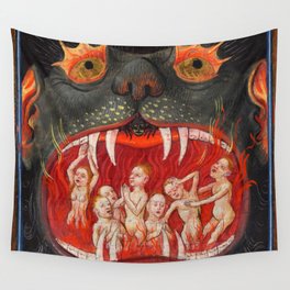 The mouth of Hell medieval art Wall Tapestry