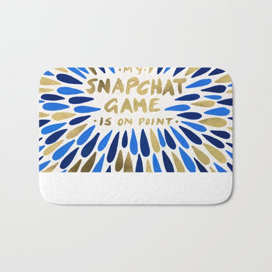 Snapchat – Navy & Gold Bath Mat