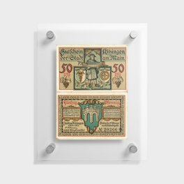 50 Pfennig Notgeld banknote of Kitzingen (1921) Floating Acrylic Print