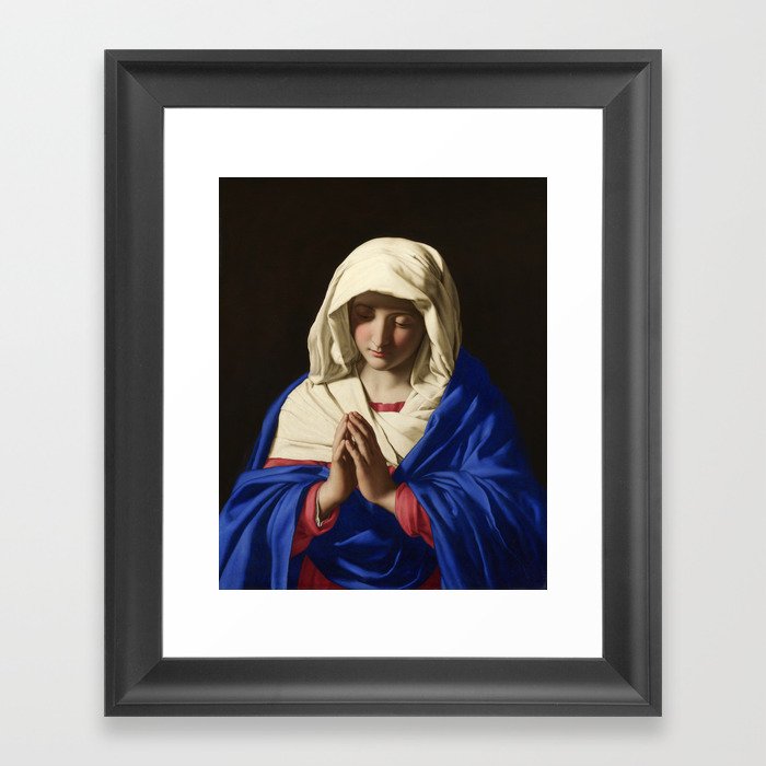 The Virgin in Prayer by Giovanni Sassoferrato (c. 1645) Framed Art Print