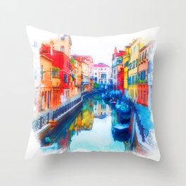 Venice, Italian Panorama Throw Pillow