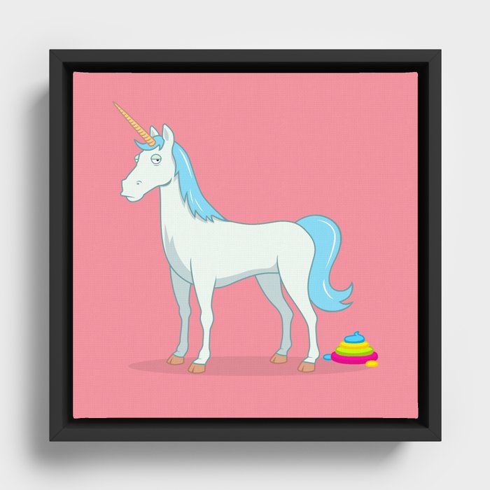 Unicorn Poop Framed Canvas