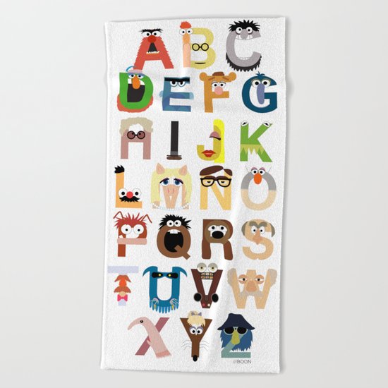 Muppet Alphabet Beach Towel
