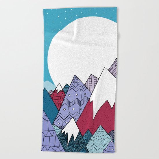 Blue Sky Mountains Beach Towel